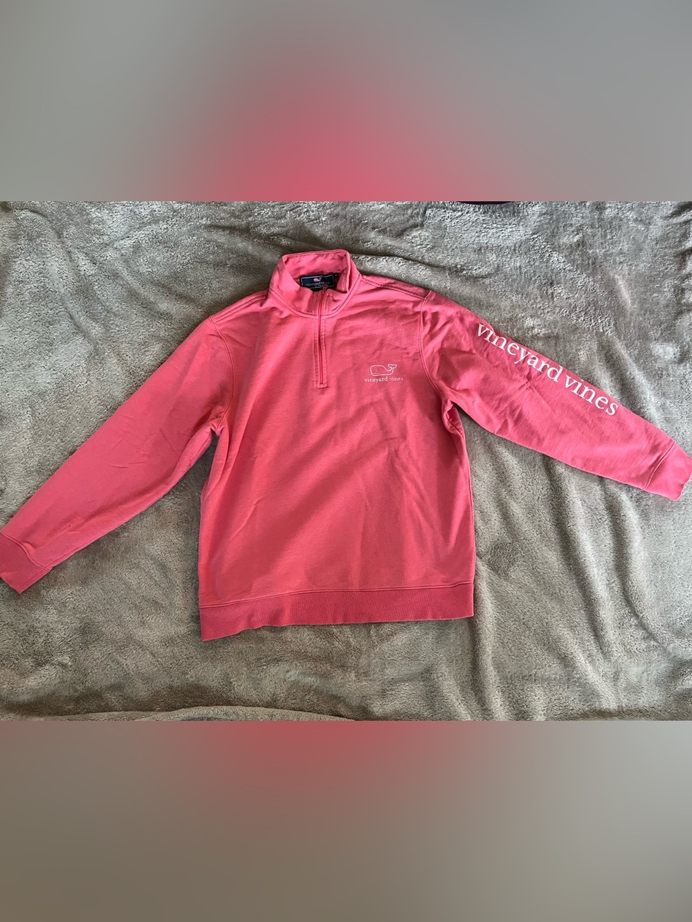 Vineyard Vines women’s Coral Pink Half-Zip Pullover